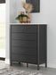 Cadmori Full Upholstered Panel Bed with Mirrored Dresser, Chest and 2 Nightstands