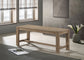 Scottsdale Wood Trestle Base Dining Bench Washed Brown