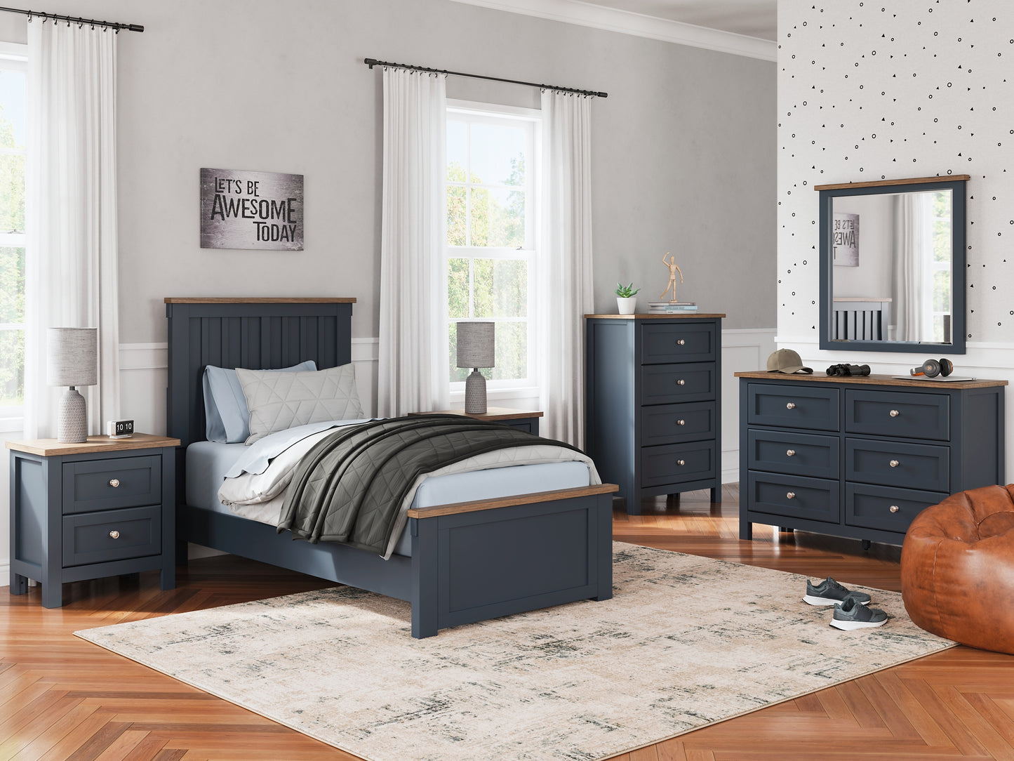 Landocken Twin Panel Bed with Dresser