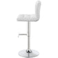 Lenny Upholstered Adjustable Bar Stool White (Set of 2)