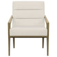 Kirra Upholstered Metal Arm Accent Chair Cream