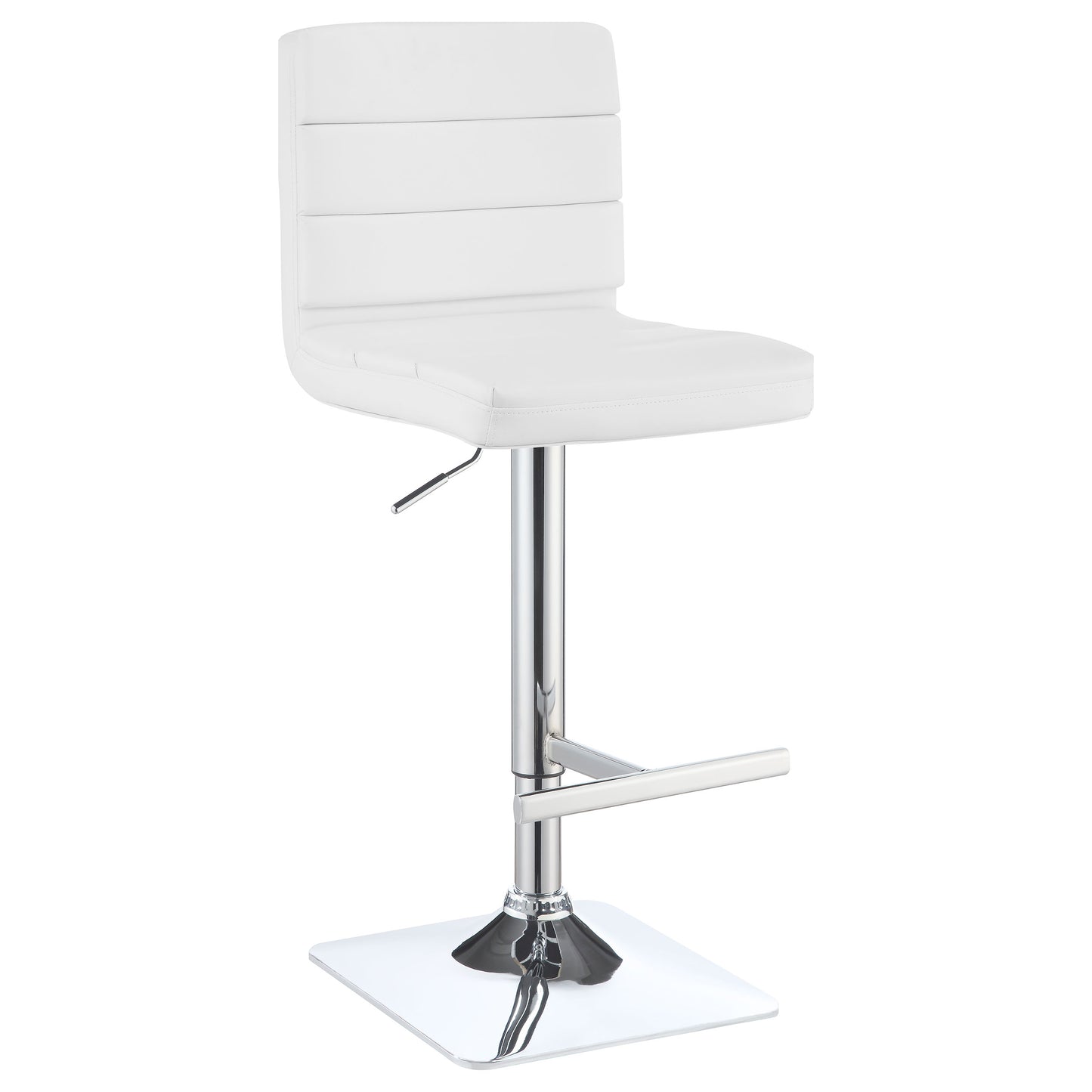 Bianca Upholstered Adjustable Bar Stool White (Set of 2)