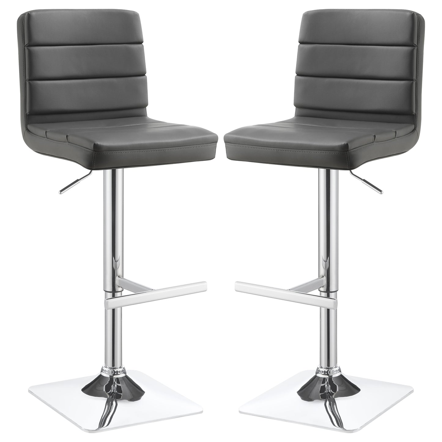 Bianca Upholstered Adjustable Bar Stool Grey (Set of 2)