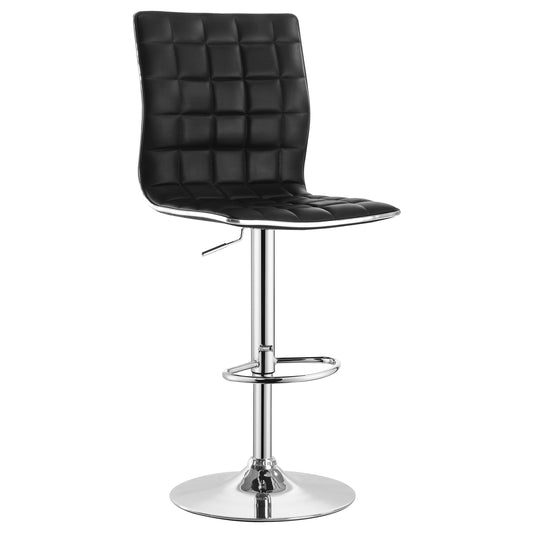 Ashbury Upholstered Adjustable Bar Stool Black (Set of 2)