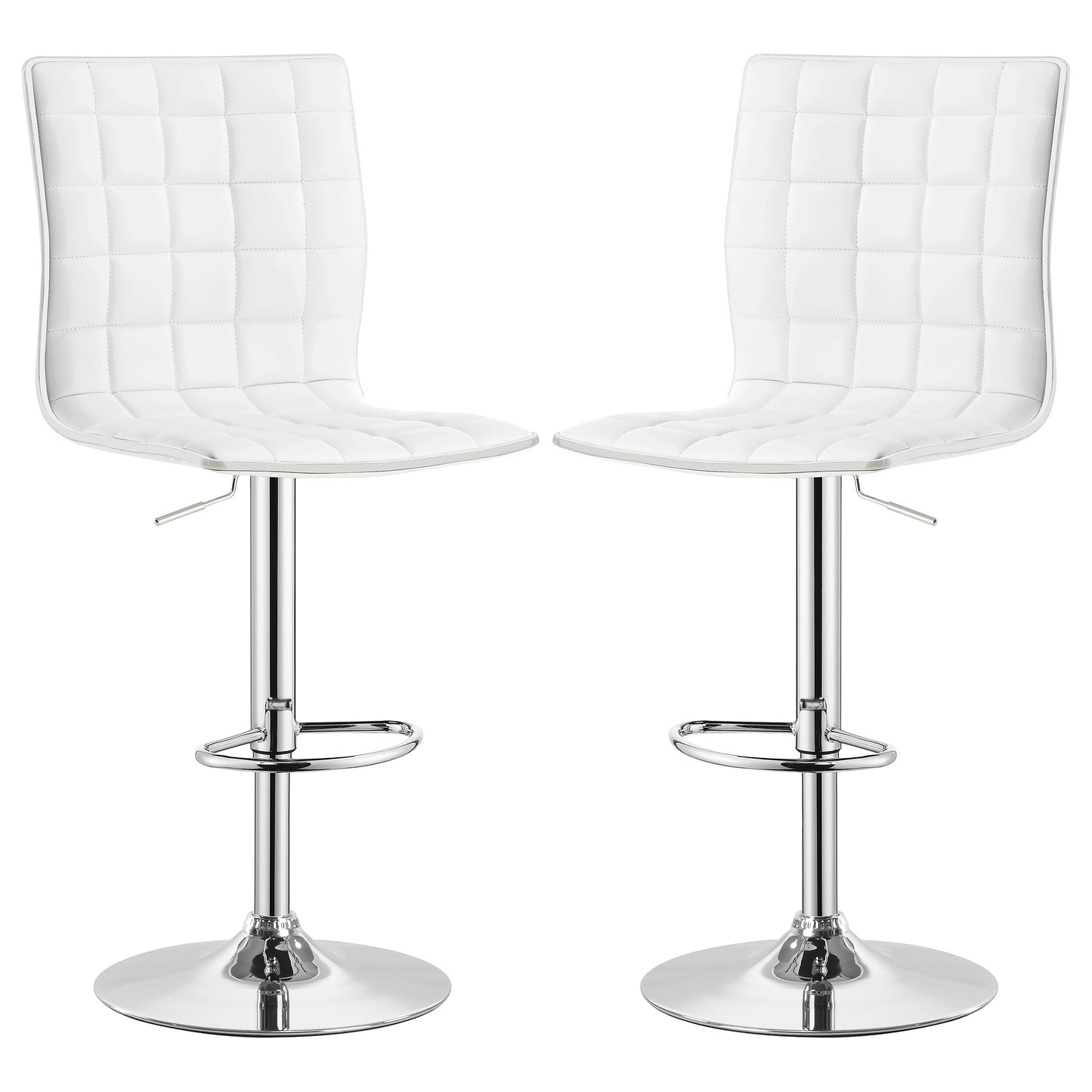 Ashbury Upholstered Adjustable Bar Stool White (Set of 2)