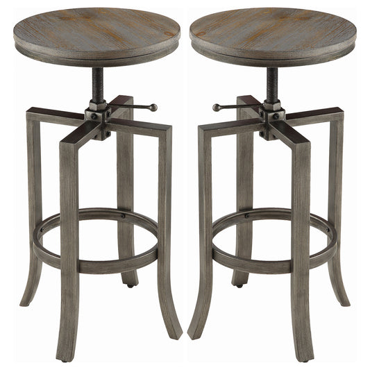 Bartlett Adjustable Backless Bar Stool Nutmeg (Set of 2)