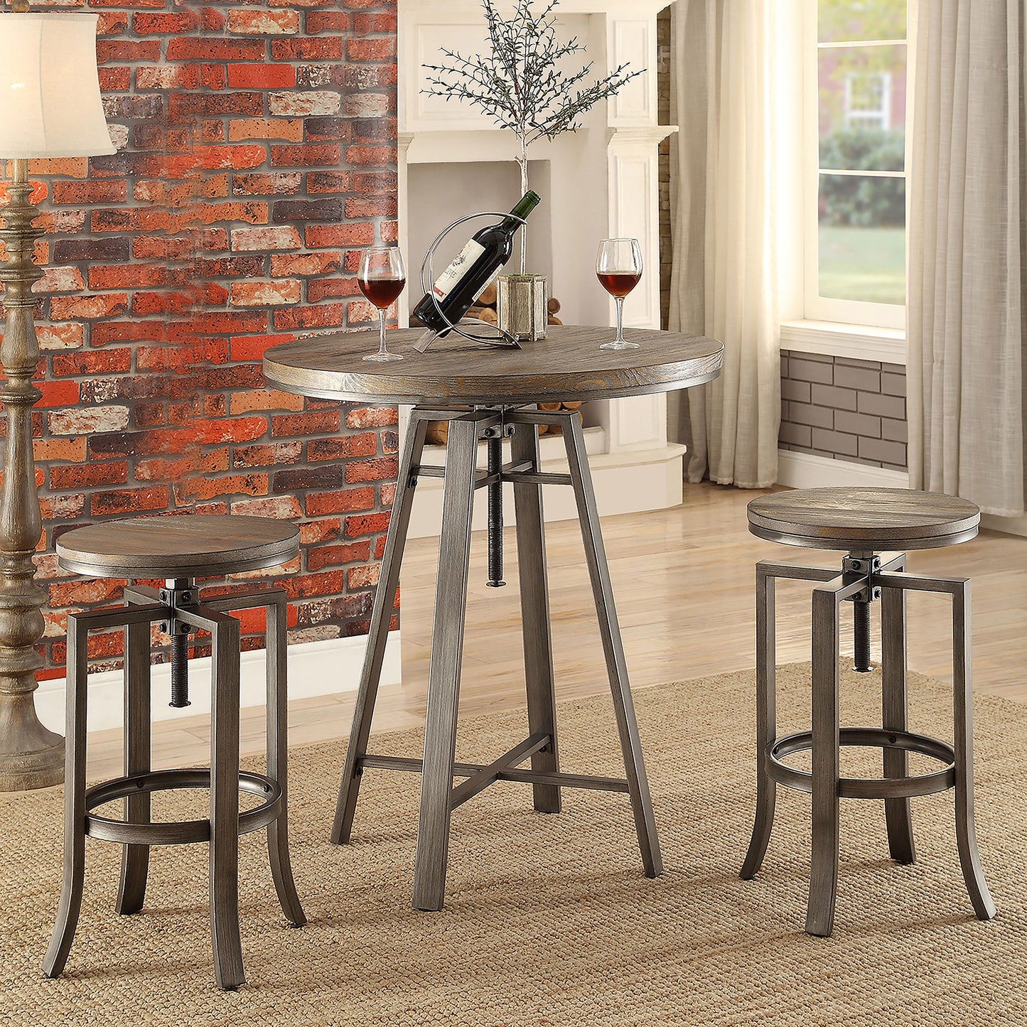 Bartlett Adjustable Backless Bar Stool Nutmeg (Set of 2)