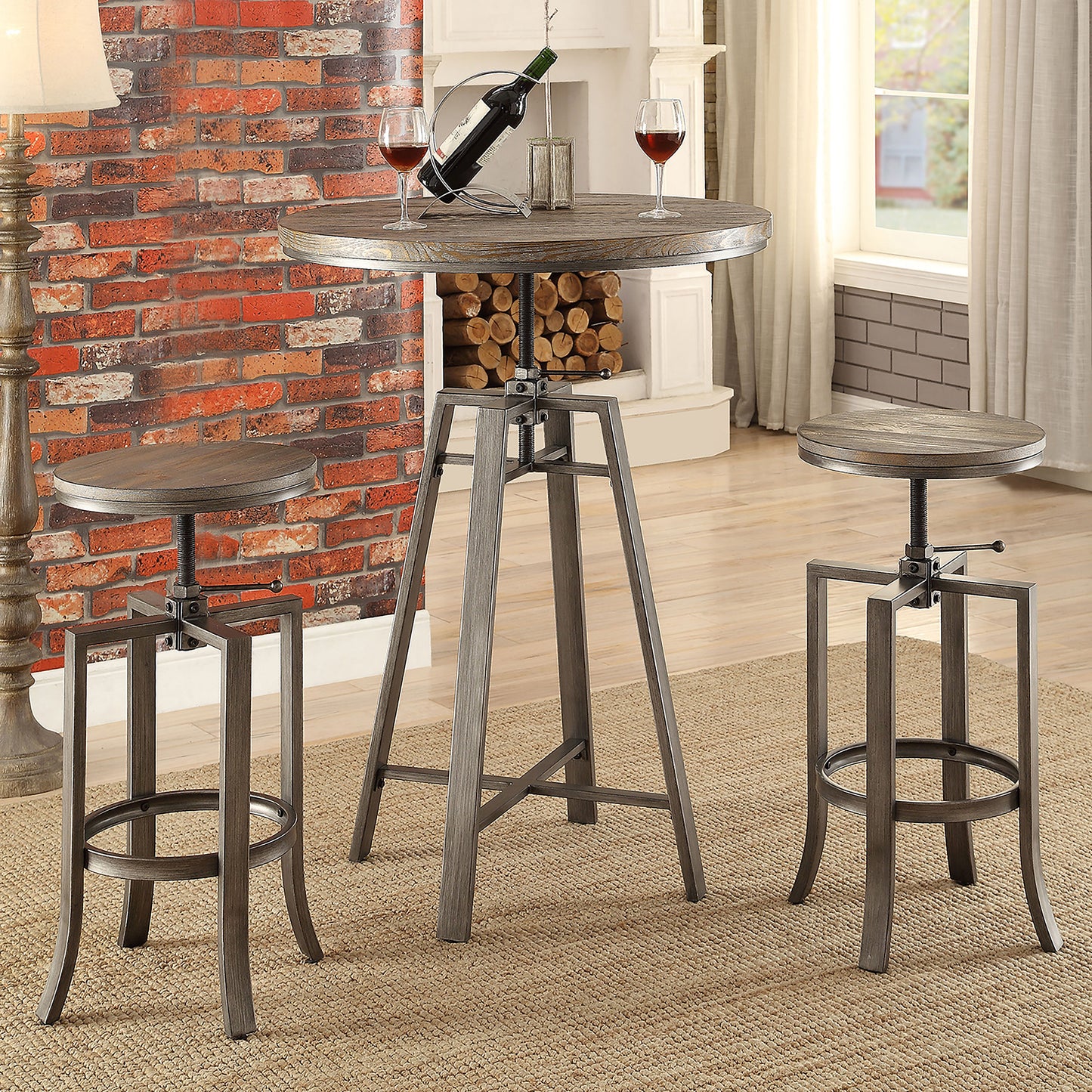 Bartlett Adjustable Backless Bar Stool Nutmeg (Set of 2)