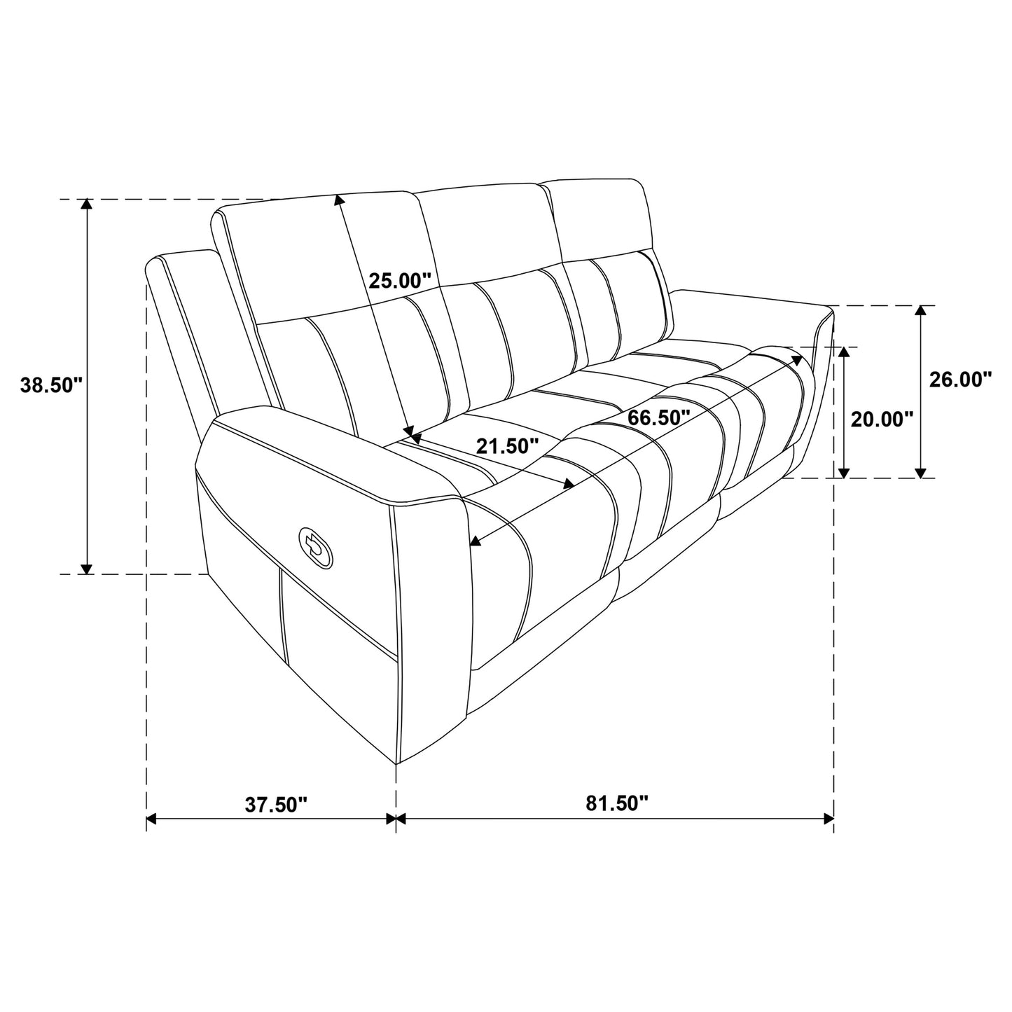 Brentwood 2-piece Upholstered Reclining Sofa Set Charcoal