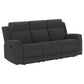 Brentwood 3-piece Upholstered Reclining Sofa Set Charcoal