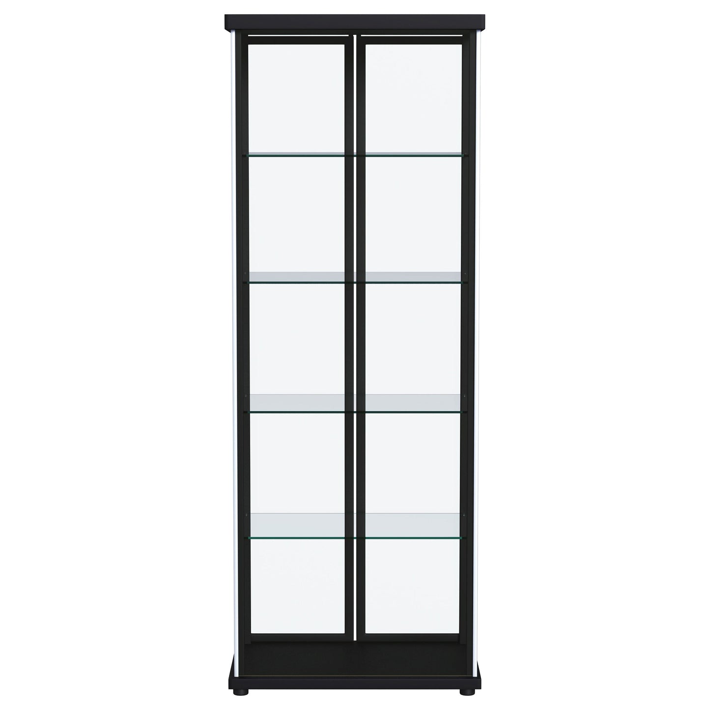 Aero 5-shelf Display Curio Cabinet with LED Lighting Black