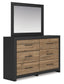 Vertani Twin Panel Bed with Mirrored Dresser, Chest and 2 Nightstands