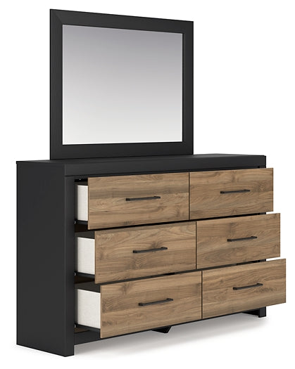 Vertani Full Panel Bed with Mirrored Dresser and 2 Nightstands