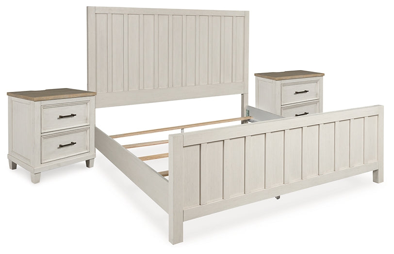 Shaybrock King Panel Bed with 2 Nightstands