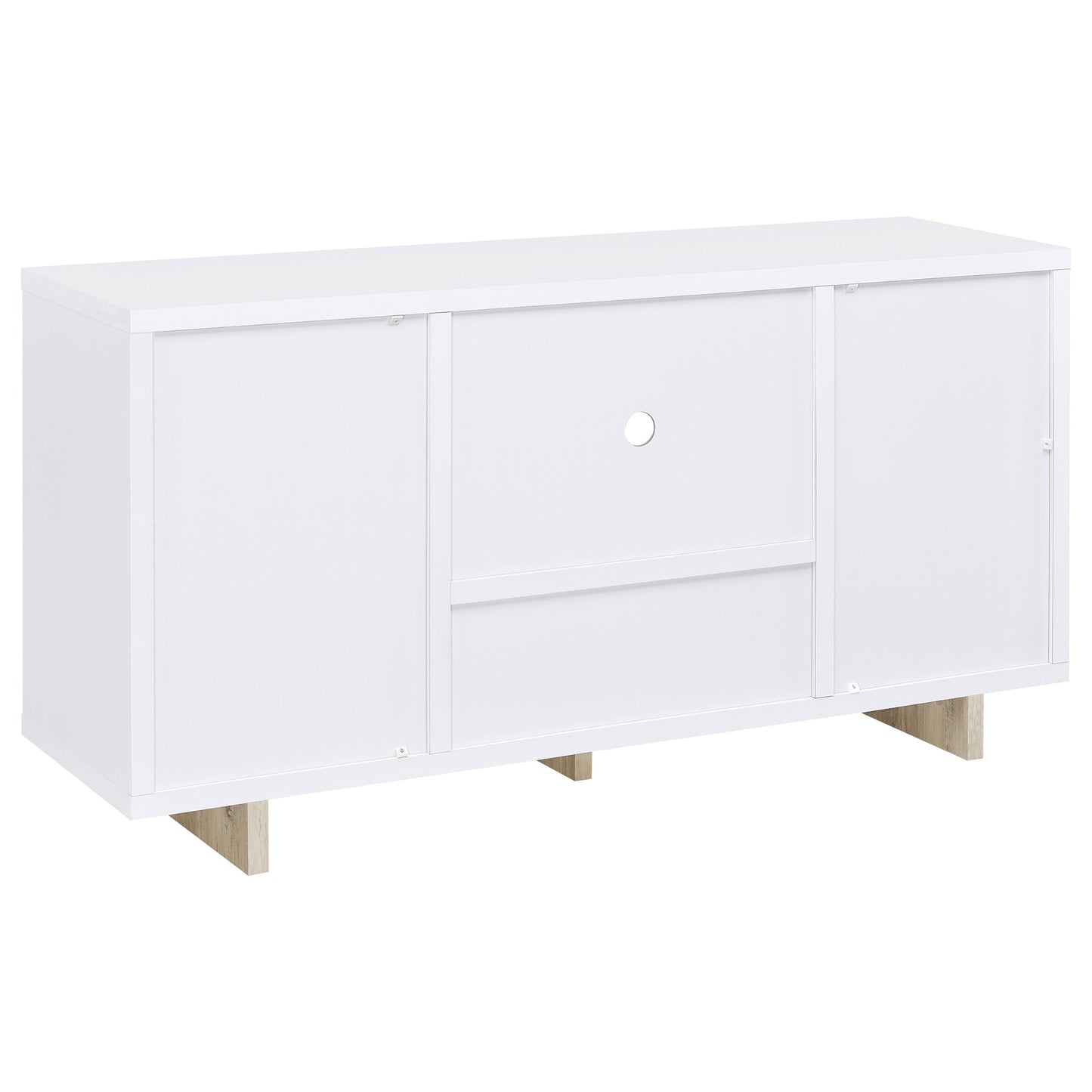 Dalton 2-door Storage Cabinet White and Distressed Pine