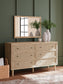 Cielden Full Panel Headboard with Mirrored Dresser