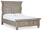 Harrastone Queen Panel Bed with Dresser and Nightstand