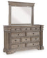 Blairhurst King Panel Bed with Mirrored Dresser and Nightstand