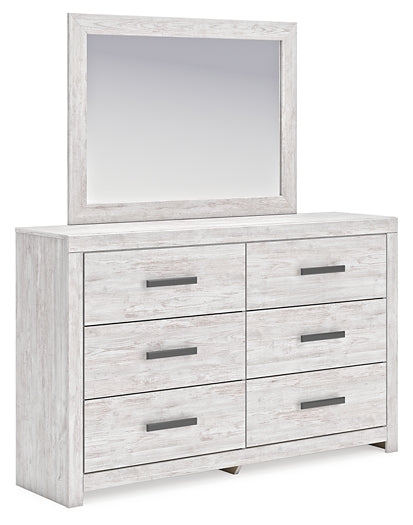 Cayboni Twin Panel Bed with Mirrored Dresser, Chest and 2 Nightstands