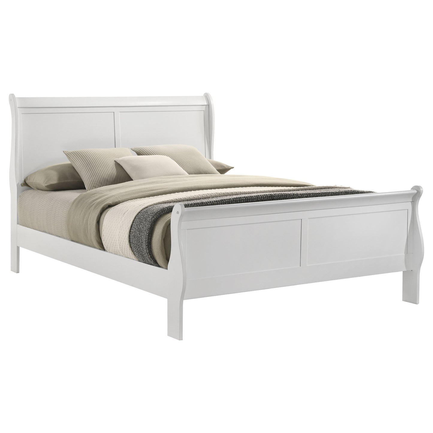 Louis Philippe 47-inch Queen Sleigh Panel Bed White