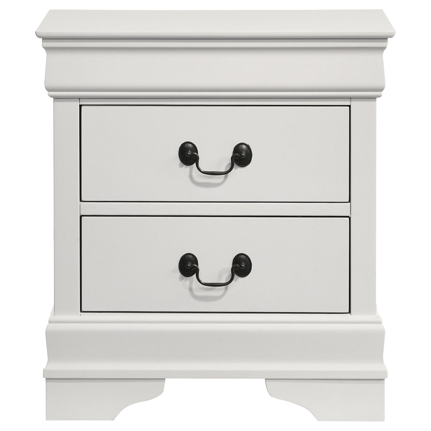 Louis Philippe 2-drawer Nightstand Bedside Table White