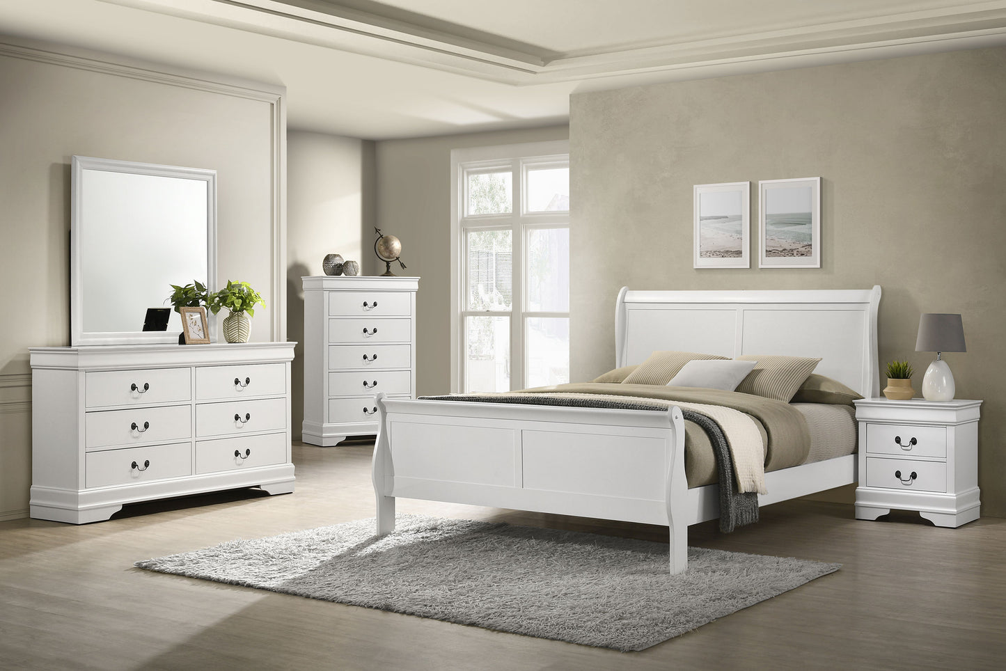 Louis Philippe 5-drawer Bedroom Chest White