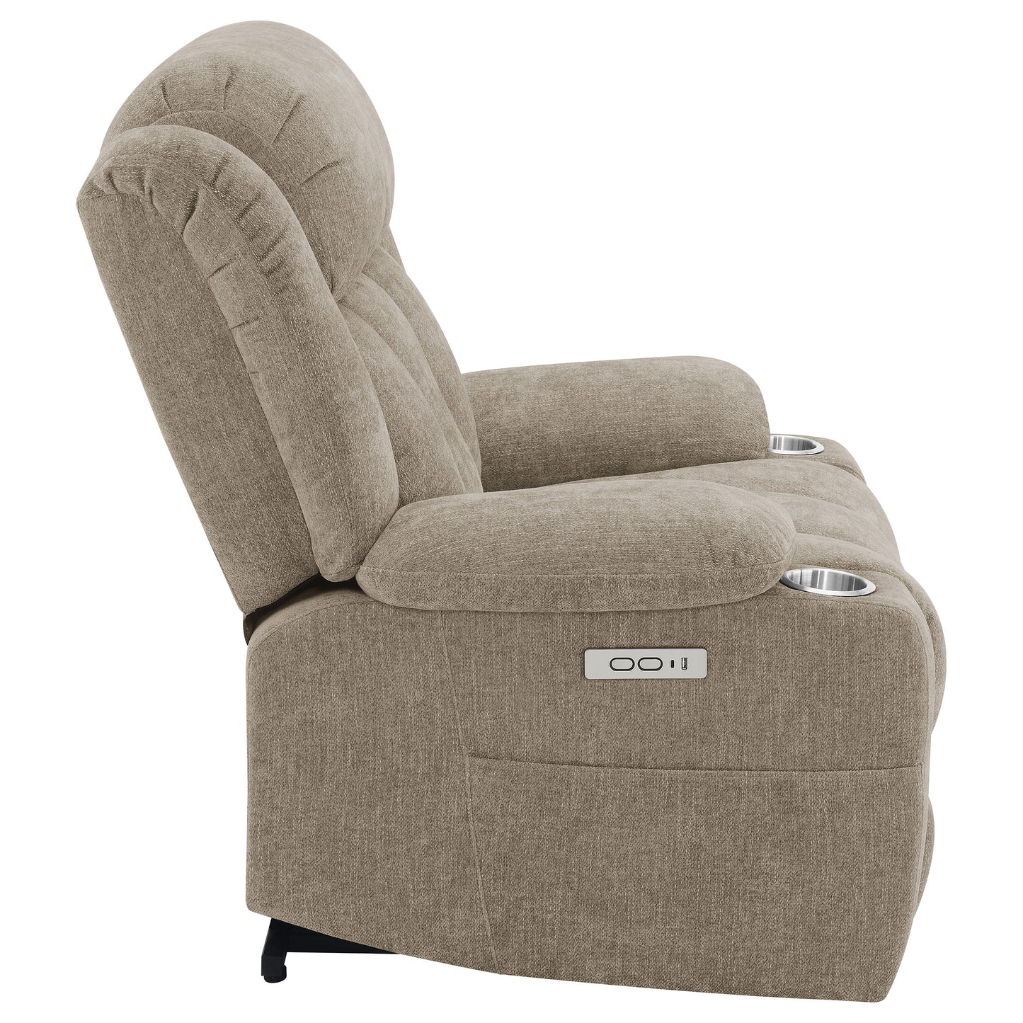 Houston Upholstered Power Lift Recliner Chair Camel