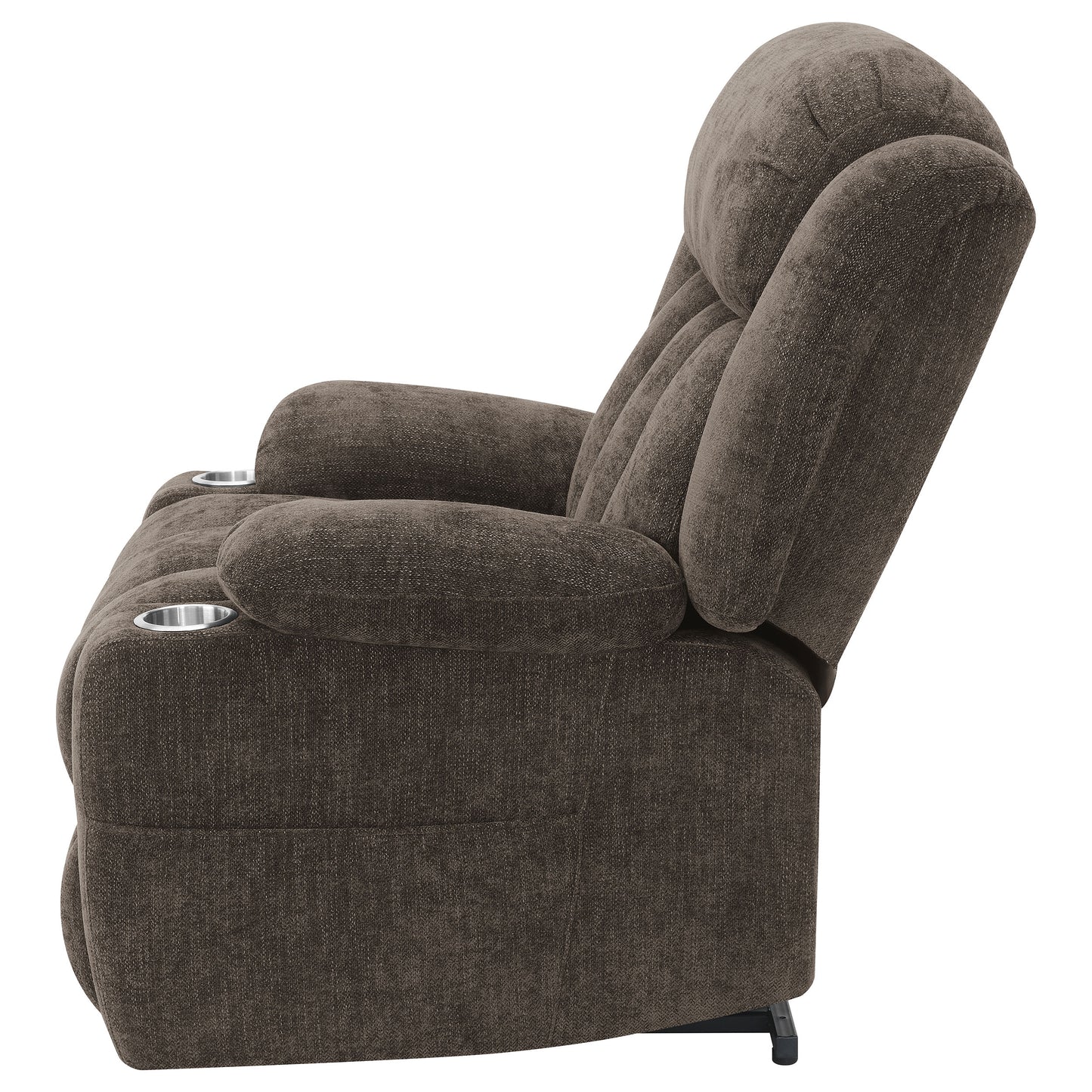 Houston Upholstered Power Lift Recliner Chair Dark Brown