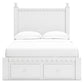 Mollviney Full Panel Storage Bed with Mirrored Dresser and Nightstand