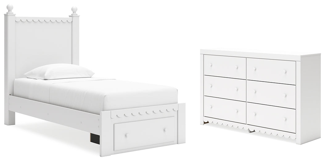 Mollviney Twin Panel Storage Bed with Dresser