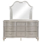 Evangeline 9-drawer Dresser with Mirror Silver Oak