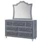 Antonella 7-drawer Upholstered Dresser with Mirror Grey