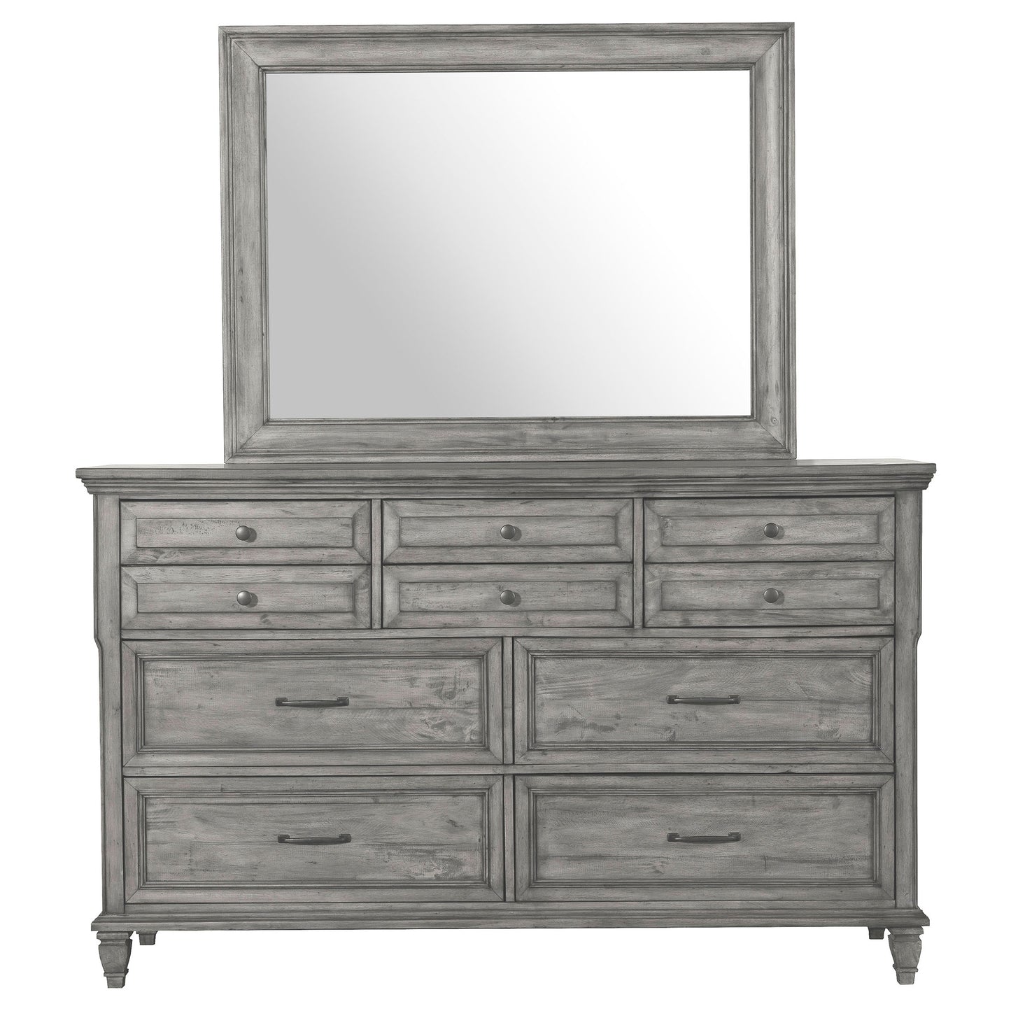 Avenue 8-drawer Dresser with Mirror Weathered Grey