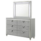 Veronica 6-drawer Dresser with Mirror Light Silver