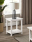 Payne Wood End Table with Shelf Distressed White