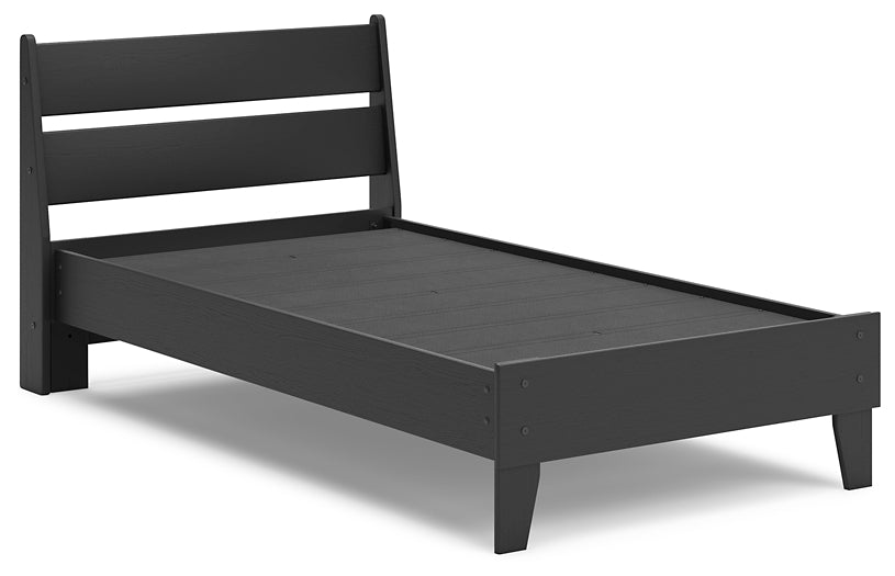 Socalle Twin Panel Platform Bed with Dresser, Chest and Nightstand