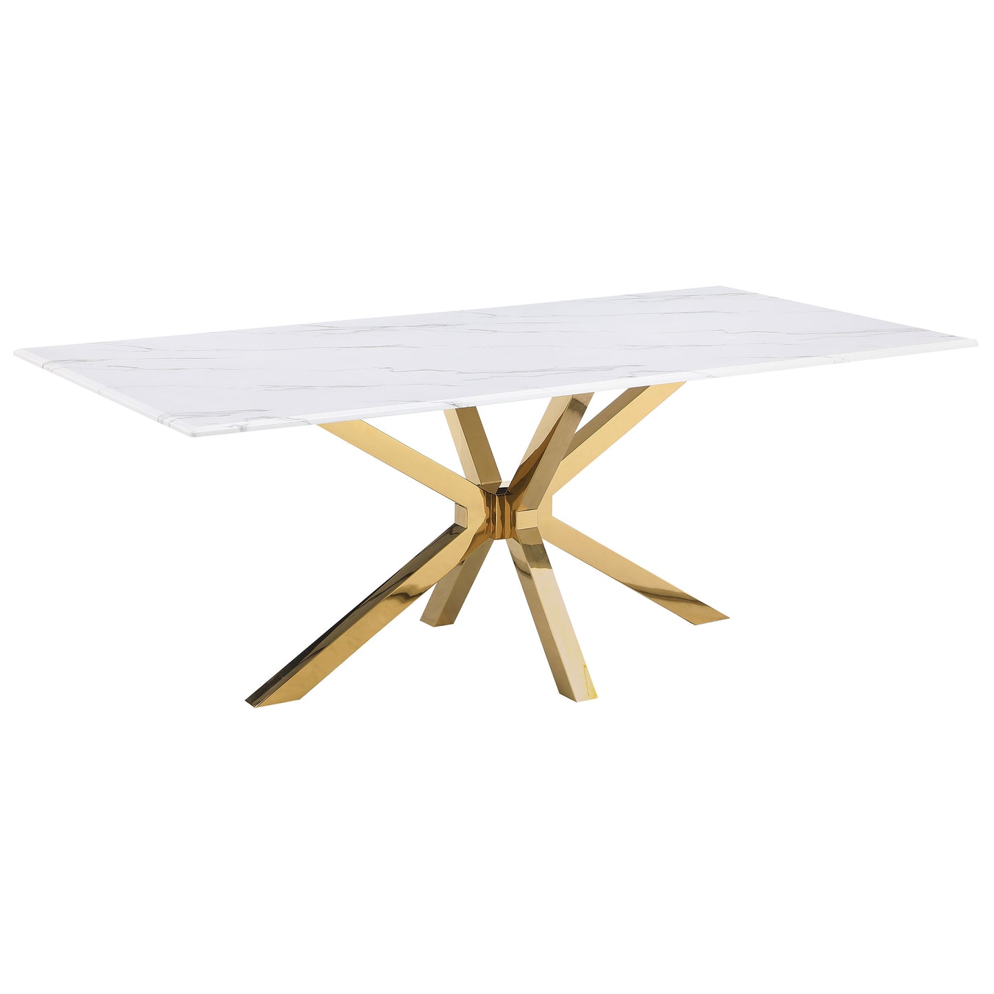 Venera Rectangular 79-inch Faux Marble Dining Table White