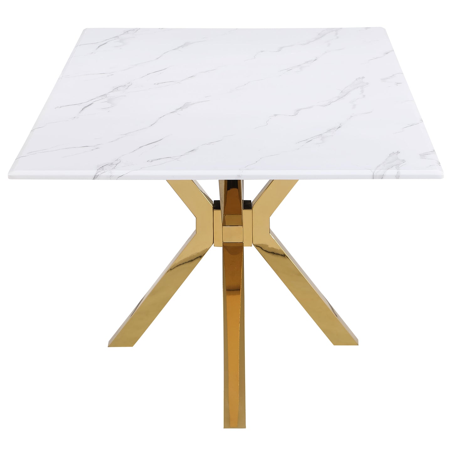 Venera Rectangular 79-inch Faux Marble Dining Table White