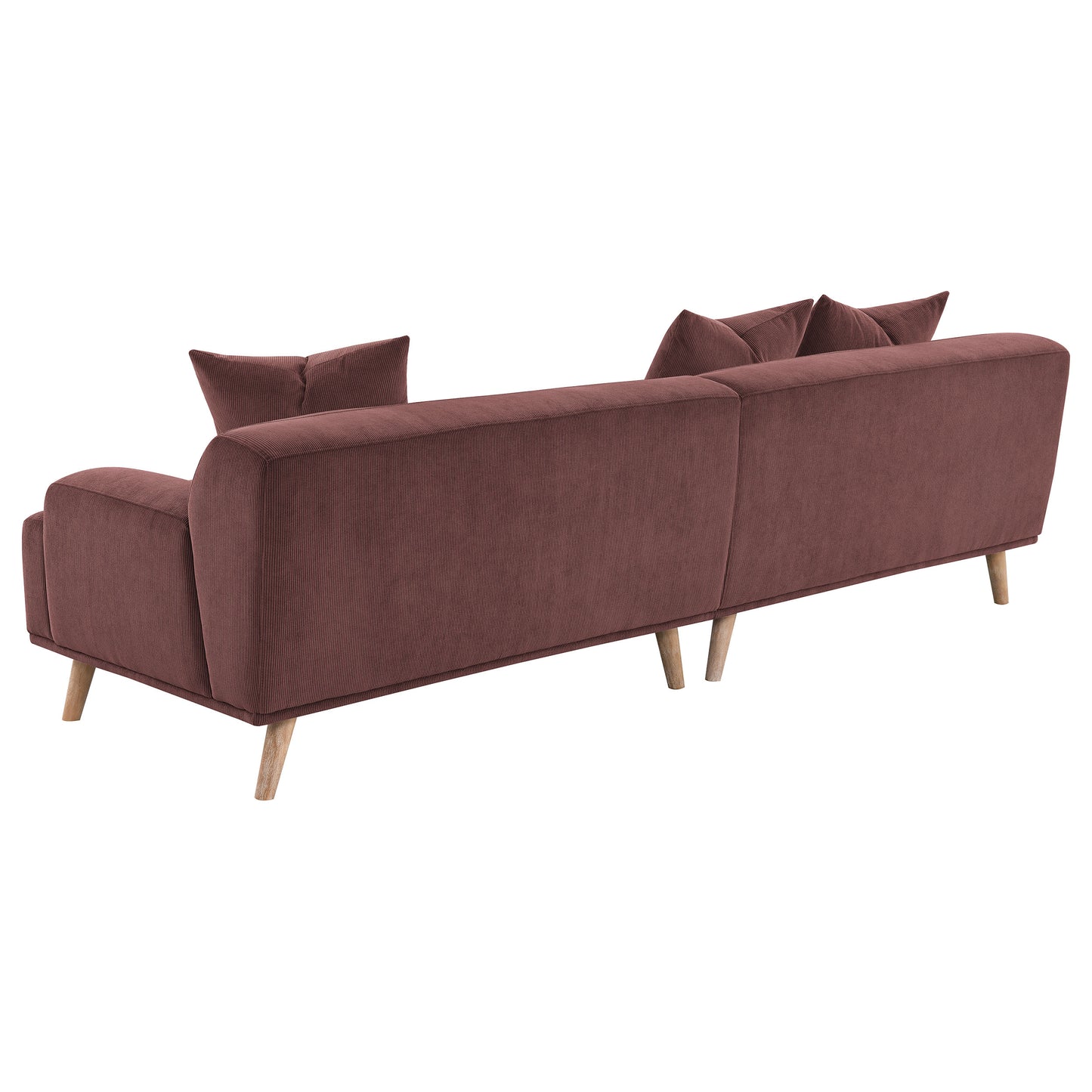 Elizabeth Corduroy Upholstered Extra Long Sofa Wine Red