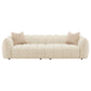 Winchester Boucle Upholstered Extra Long Sofa Sand Pebble