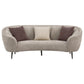 Ellorie Upholstered Channel Back Curved Sofa Beige