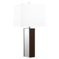 Elena 30-inch Square Tapered Mirrored Table Lamp Brown