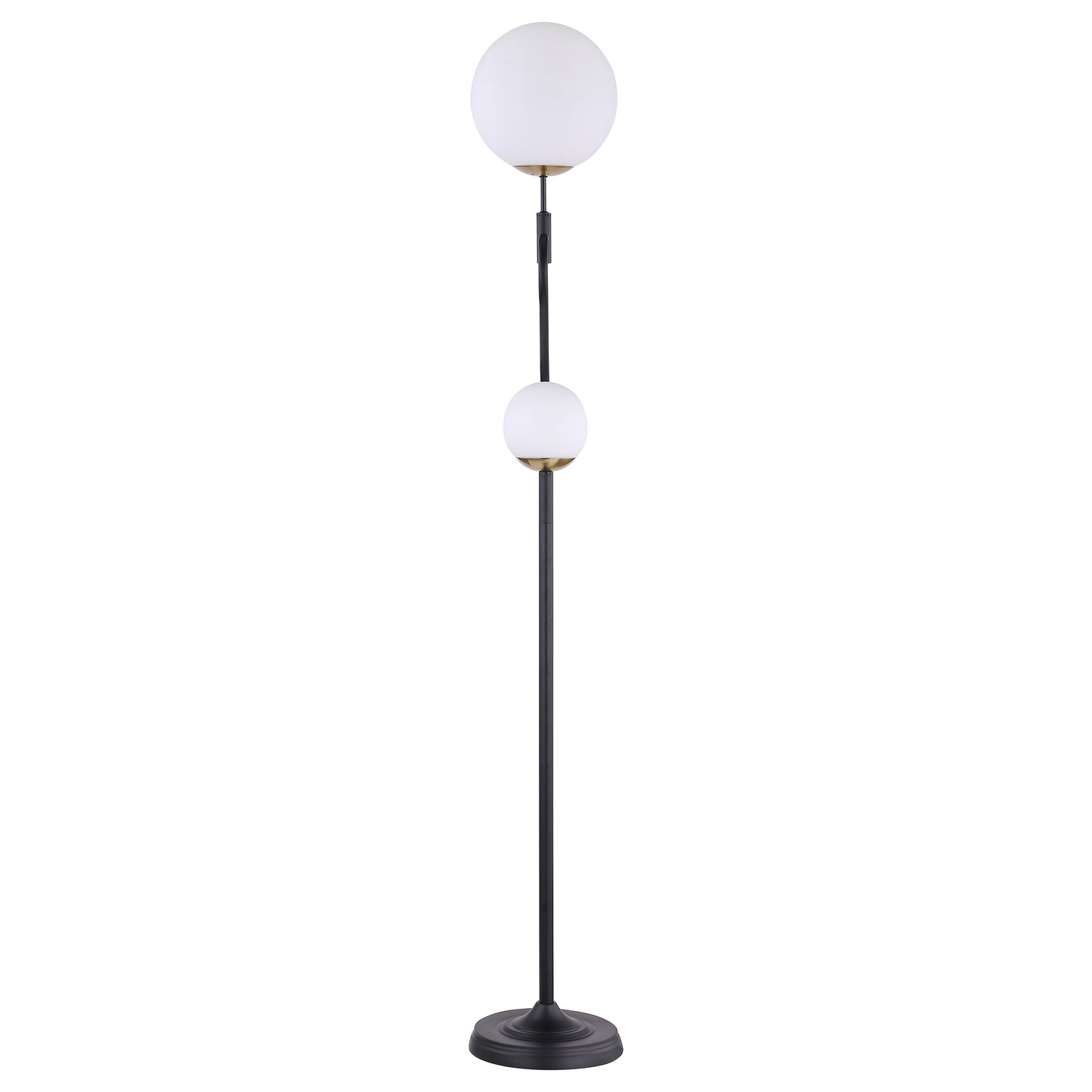 Dacki 69-inch Dual Spherical Bulb Metal Floor Lamp Black