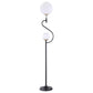 Dacki 69-inch Dual Spherical Bulb Metal Floor Lamp Black