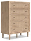 Cielden Full Upholstered Panel Bed with Mirrored Dresser, Chest and Nightstand