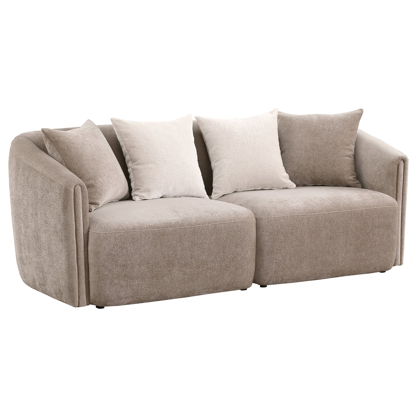 Townsend 3-piece Chenille Upholstered Sofa Set Latte