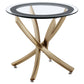 Brooke 2-piece Round Glass Top Coffee Table Set Brass