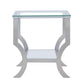 Saide Square Glass Top Side End Table Chrome