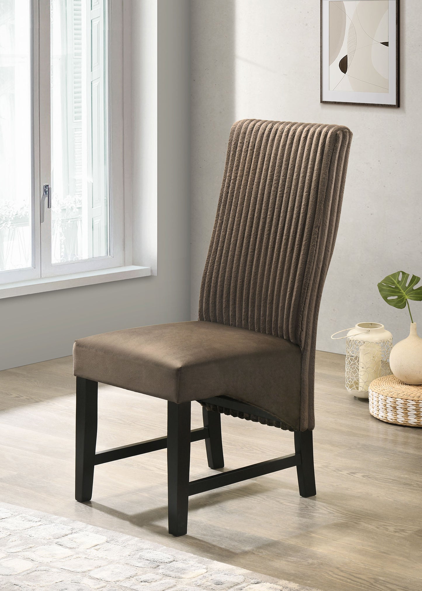 Barrand Upholstered Dining Side Chair Chocolate (Set of 2)