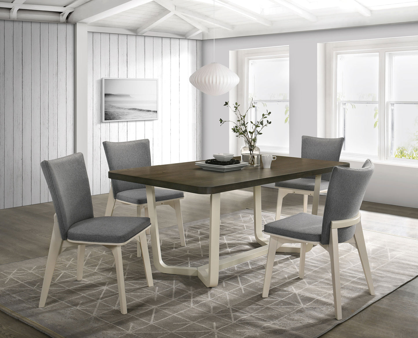 Biloxi 5-piece 71-inch Rectangular Dining Set Greyish Brown